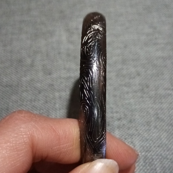 Vintage Silver tone etched Spangled bracelet - Picture 6 of 8